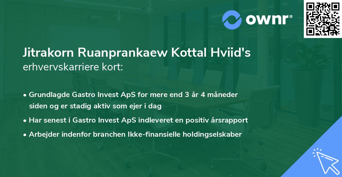 Jitrakorn Ruanprankaew Kottal Hviid's erhvervskarriere kort