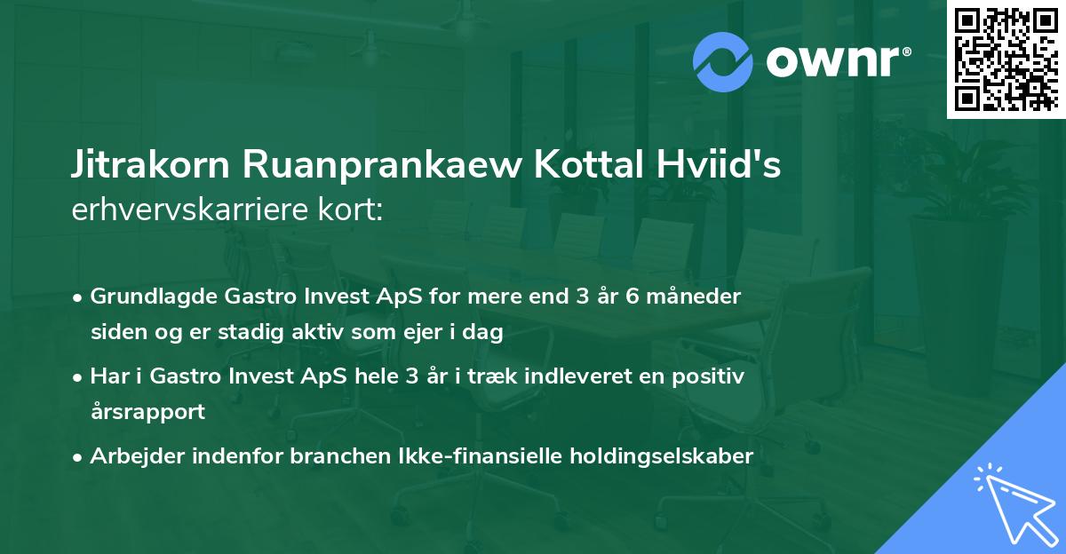 Jitrakorn Ruanprankaew Kottal Hviid's erhvervskarriere kort