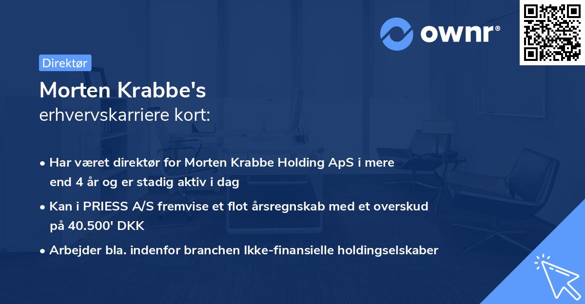 Morten Krabbe's erhvervskarriere kort
