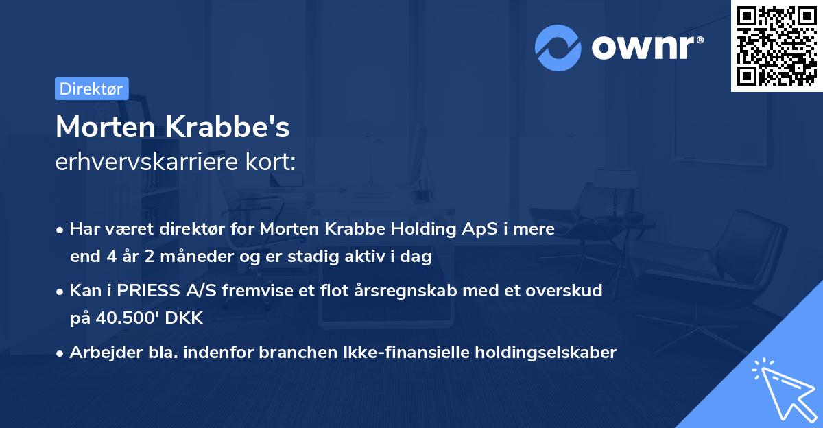 Morten Krabbe's erhvervskarriere kort