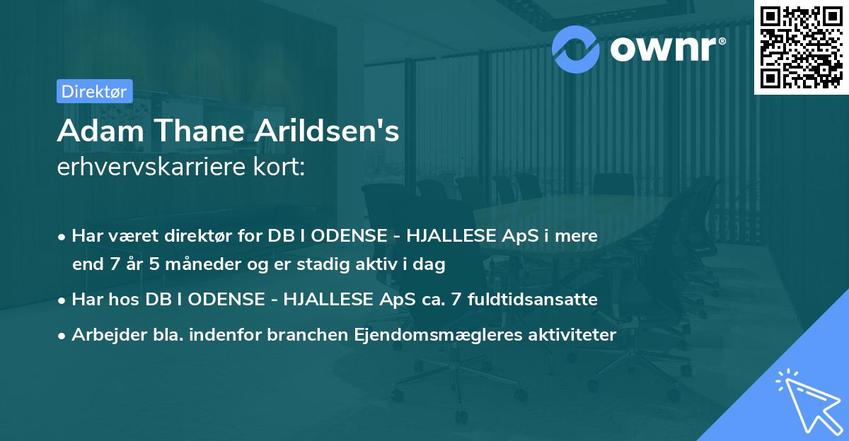 Adam Thane Arildsen's erhvervskarriere kort
