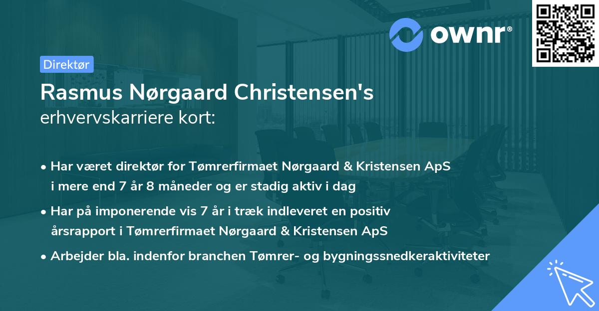 Rasmus Nørgaard Christensen's erhvervskarriere kort
