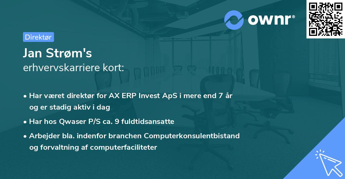 Jan Strøm's erhvervskarriere kort