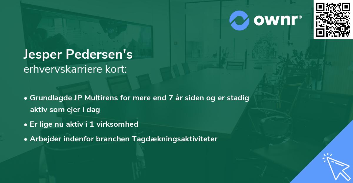 Jesper Pedersen's erhvervskarriere kort