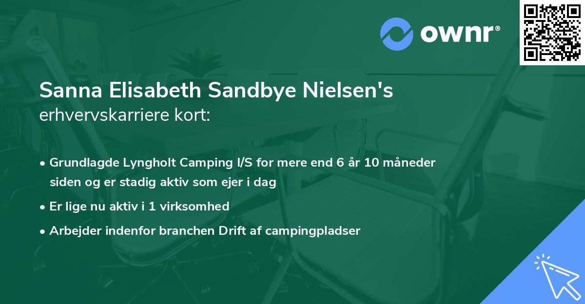 Sanna Elisabeth Sandbye Nielsen's erhvervskarriere kort