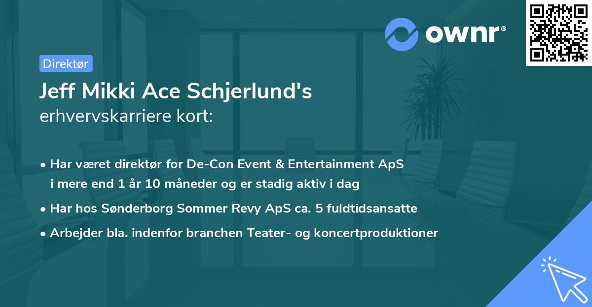 Jeff Mikki Ace Schjerlund's erhvervskarriere kort