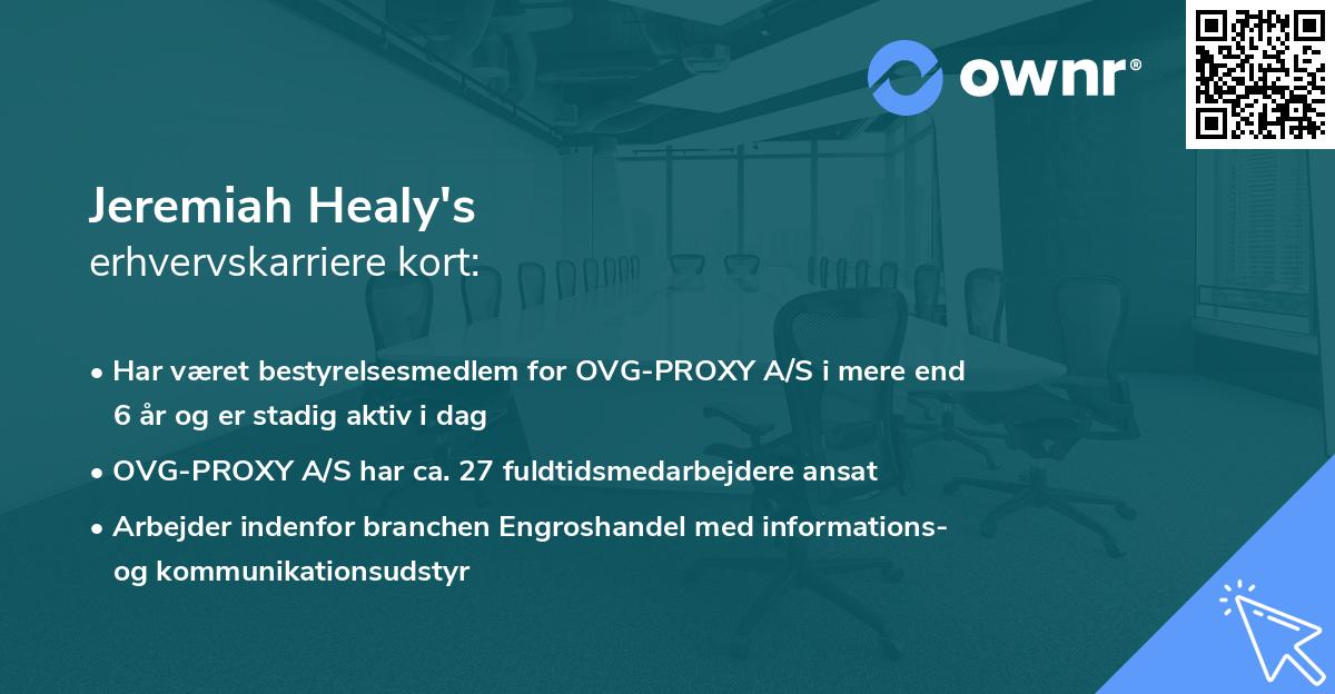 Jeremiah Healy's erhvervskarriere kort