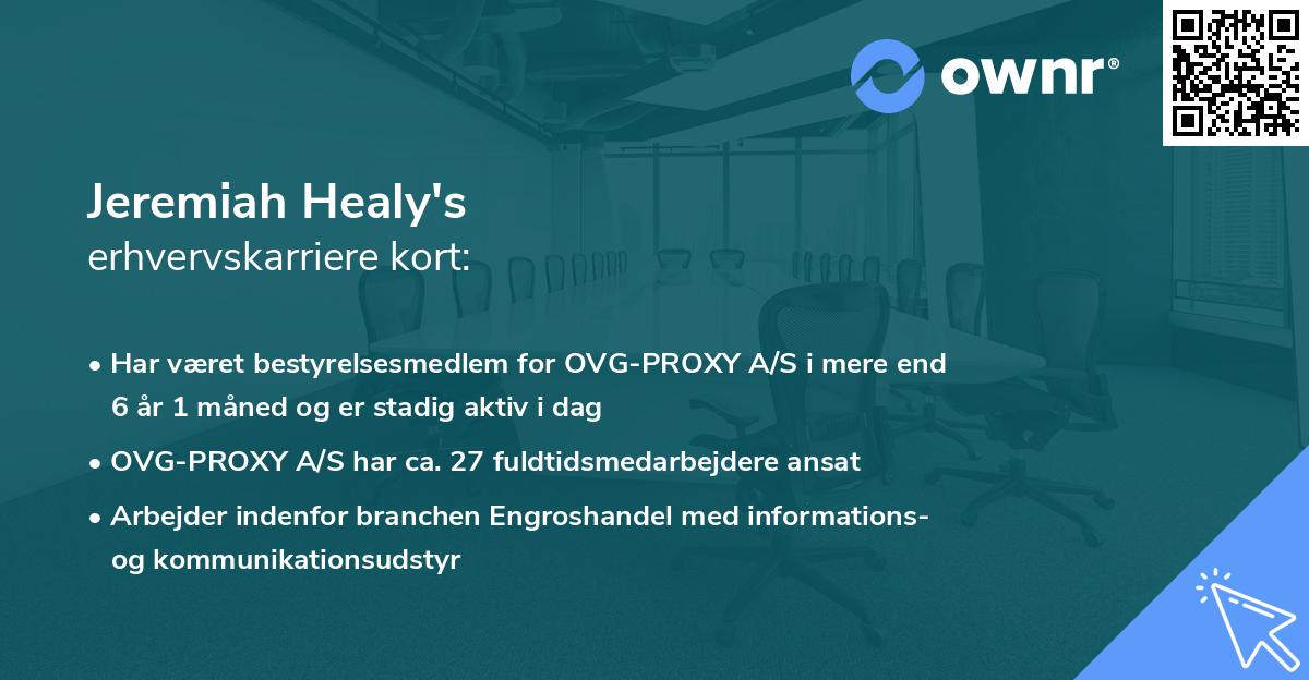 Jeremiah Healy's erhvervskarriere kort