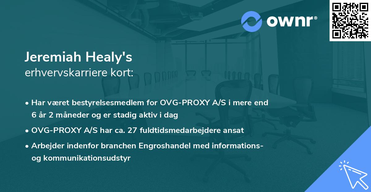 Jeremiah Healy's erhvervskarriere kort