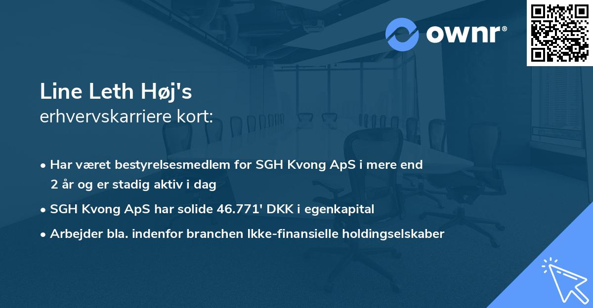 Line Leth Høj's erhvervskarriere kort