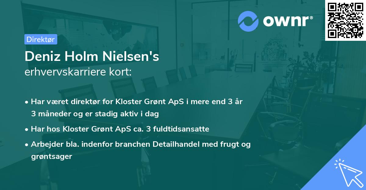 Deniz Holm Nielsen's erhvervskarriere kort