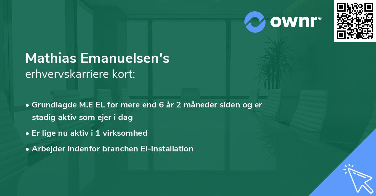 Mathias Emanuelsen's erhvervskarriere kort