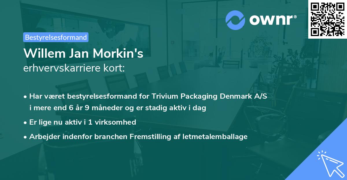 Willem Jan Morkin's erhvervskarriere kort