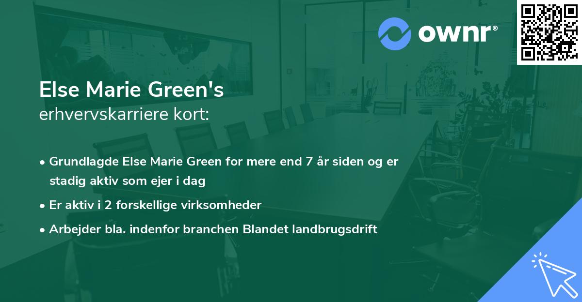 Else Marie Green's erhvervskarriere kort