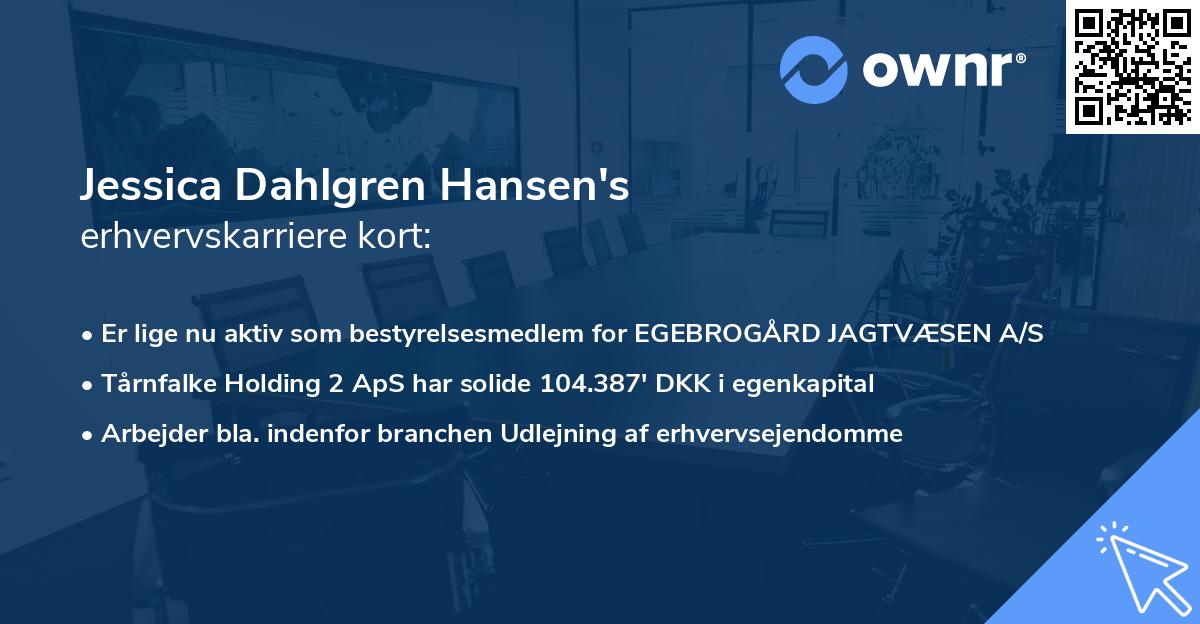 Jessica Dahlgren Hansen's erhvervskarriere kort