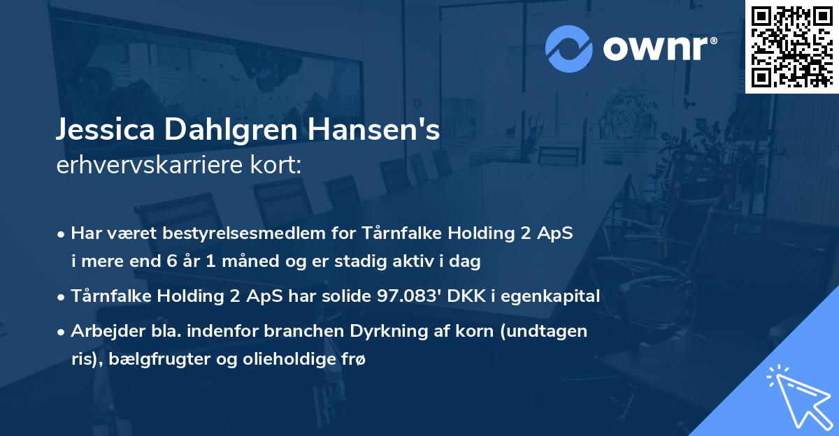 Jessica Dahlgren Hansen's erhvervskarriere kort