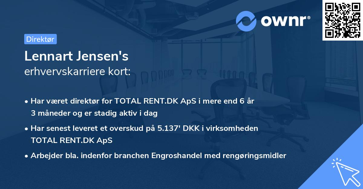 Lennart Jensen's erhvervskarriere kort