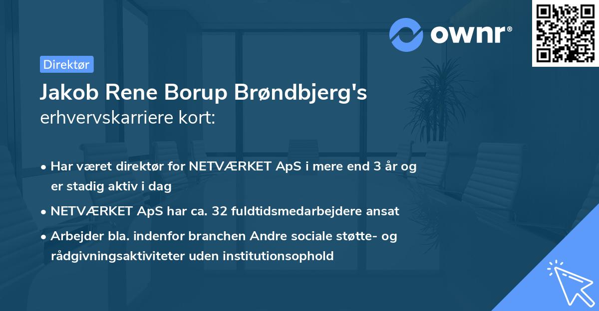 Jakob Rene Borup Brøndbjerg's erhvervskarriere kort