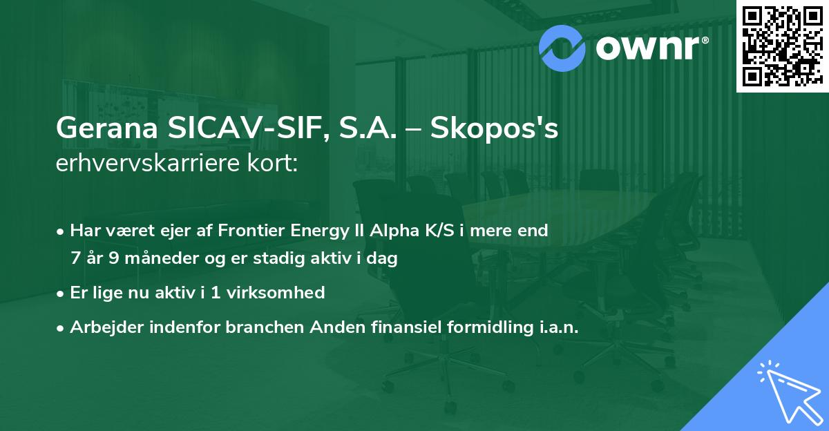 Gerana SICAV-SIF, S.A. – Skopos's erhvervskarriere kort