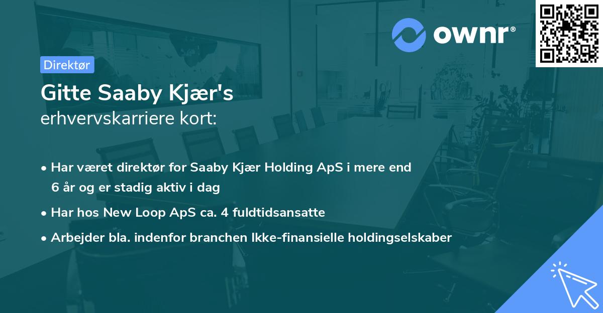 Gitte Saaby Kjær's erhvervskarriere kort