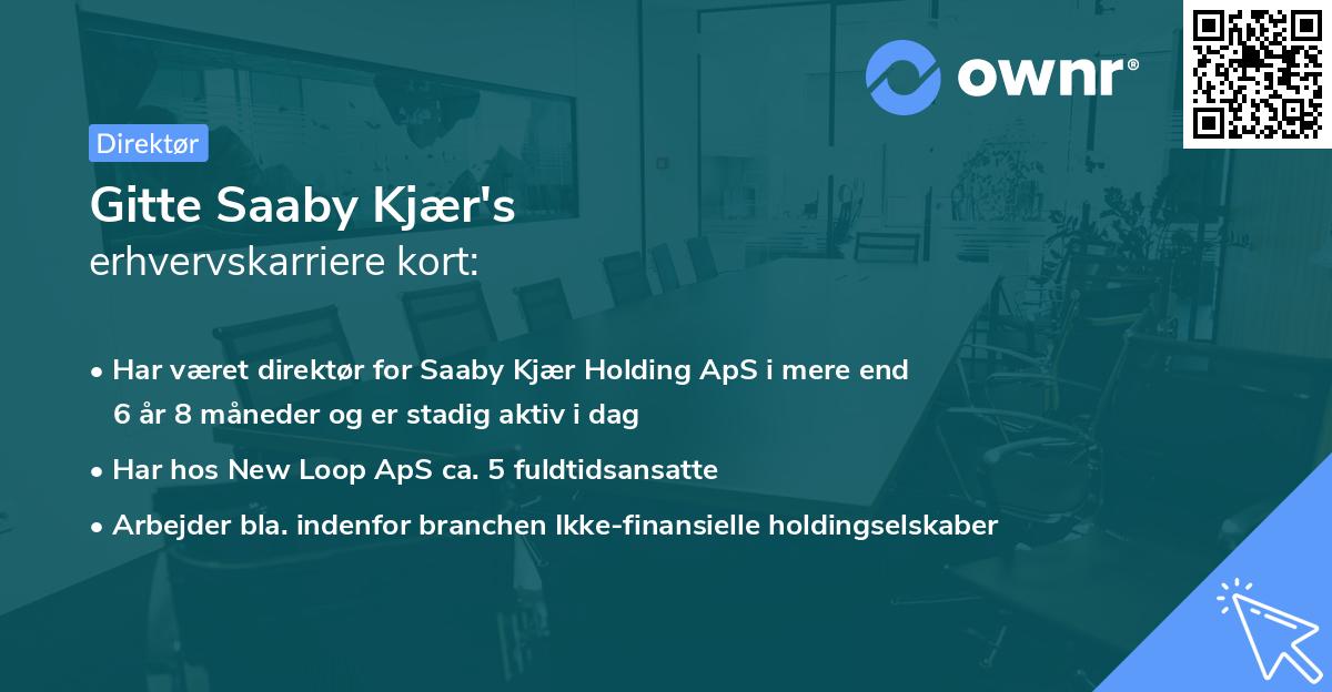 Gitte Saaby Kjær's erhvervskarriere kort