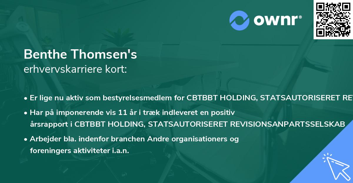 Benthe Thomsen's erhvervskarriere kort