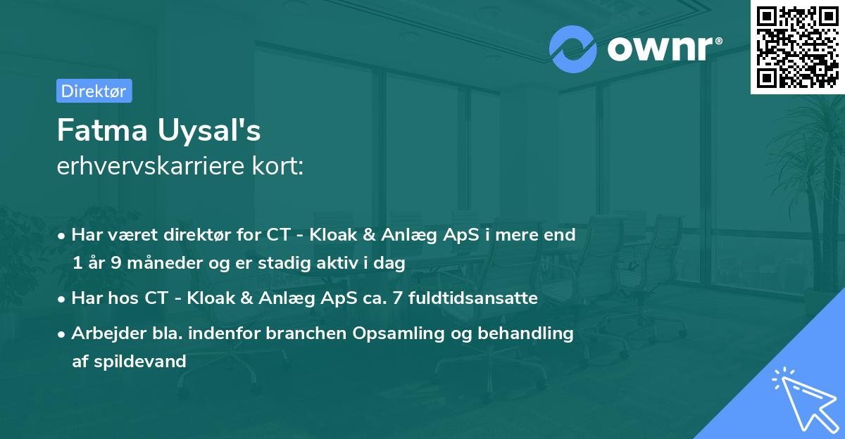 Fatma Uysal's erhvervskarriere kort