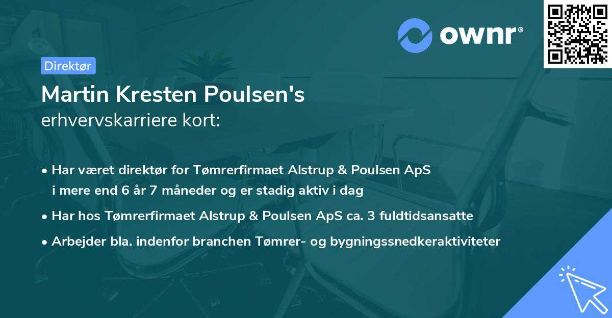 Martin Kresten Poulsen's erhvervskarriere kort