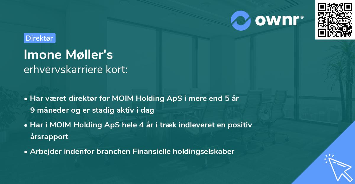 Imone Møller's erhvervskarriere kort