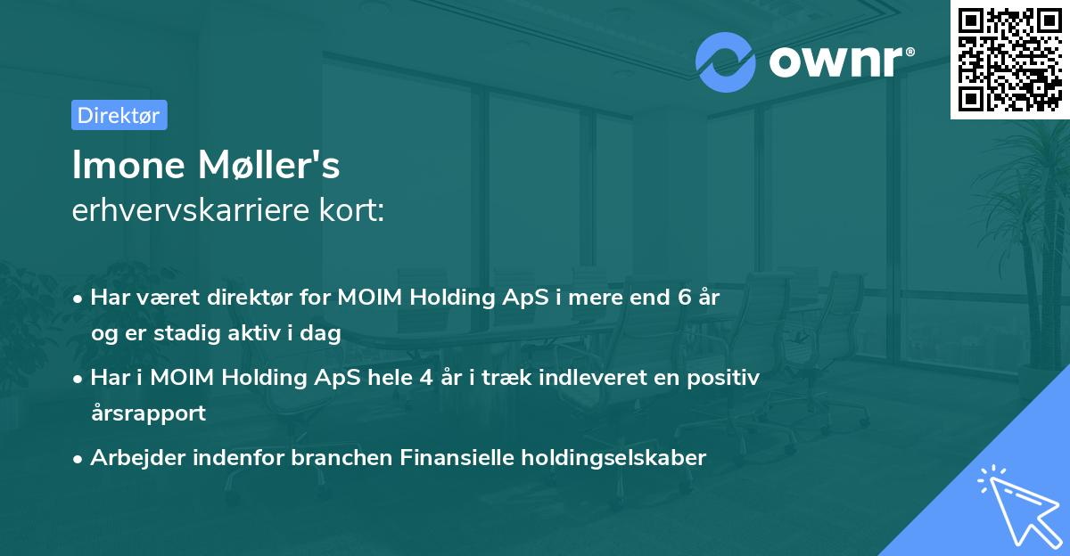 Imone Møller's erhvervskarriere kort