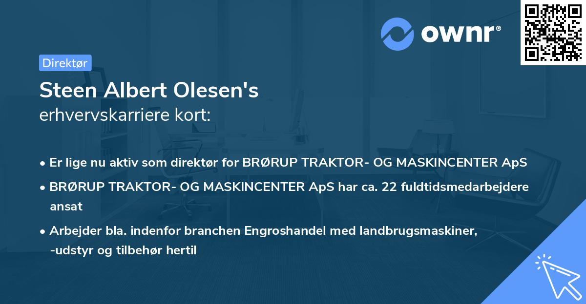 Steen Albert Olesen's erhvervskarriere kort