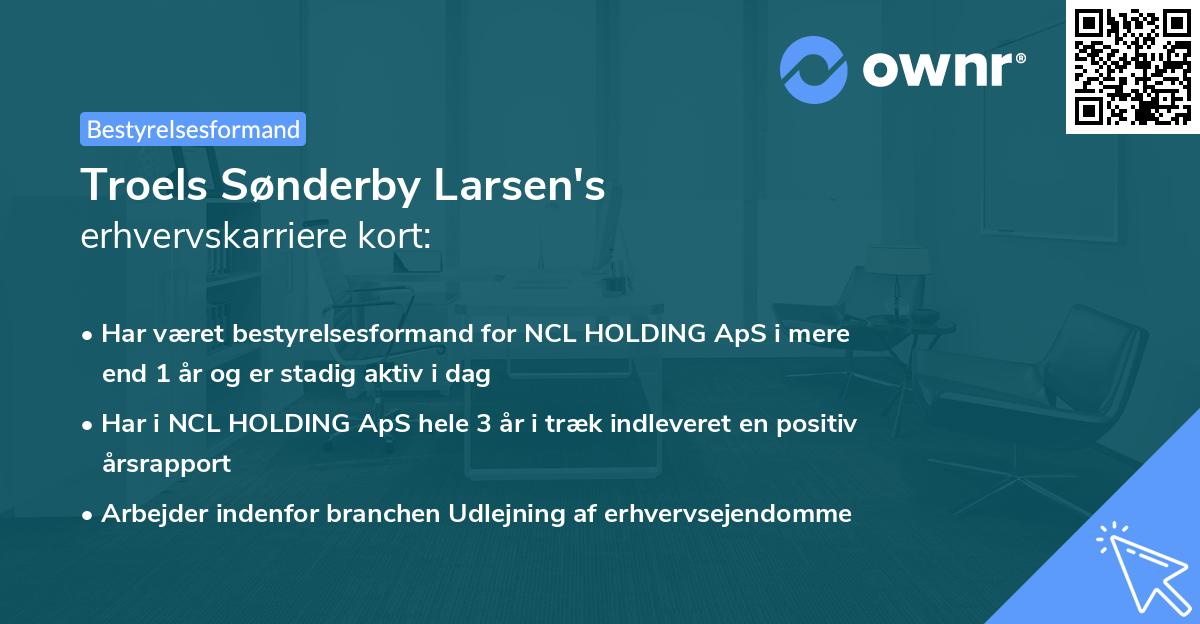 Troels Sønderby Larsen's erhvervskarriere kort