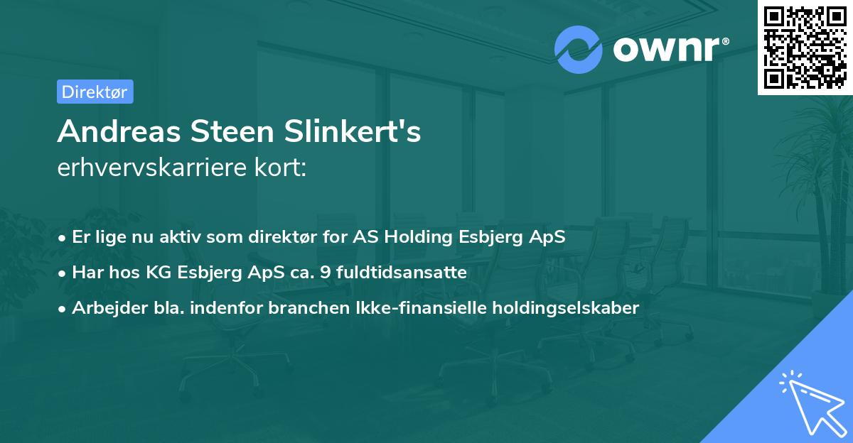 Andreas Steen Slinkert's erhvervskarriere kort