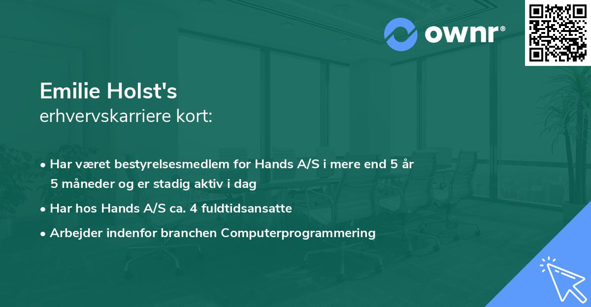 Emilie Holst's erhvervskarriere kort