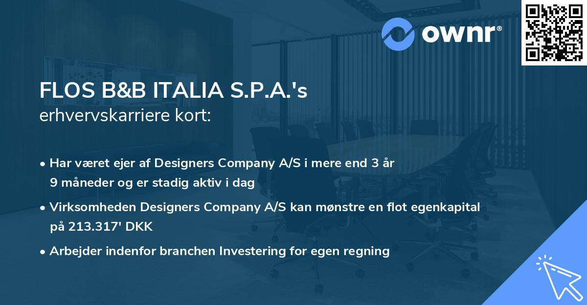 FLOS B&B ITALIA S.P.A.'s erhvervskarriere kort