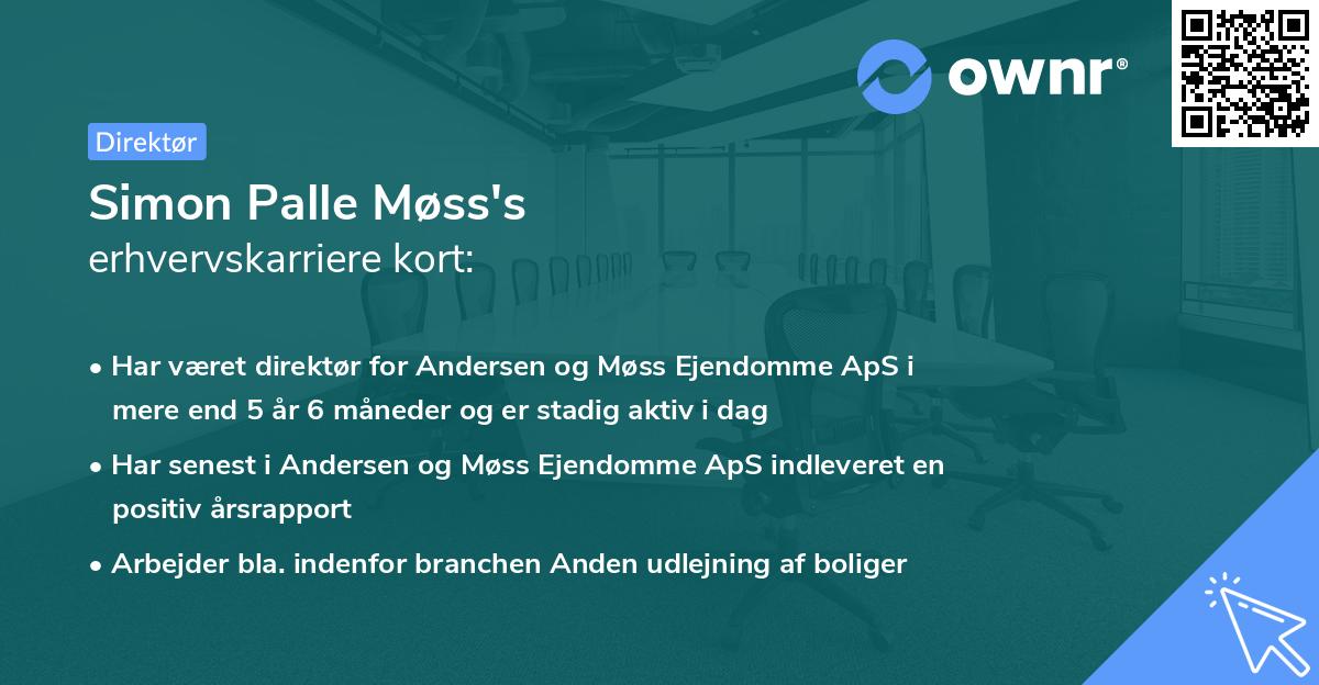 Simon Palle Møss's erhvervskarriere kort