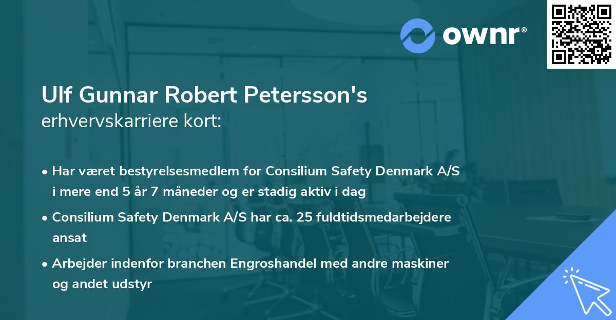 Ulf Gunnar Robert Petersson's erhvervskarriere kort