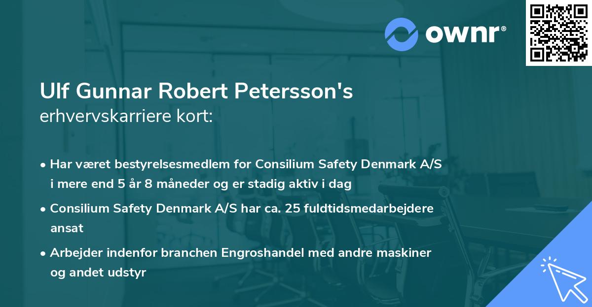 Ulf Gunnar Robert Petersson's erhvervskarriere kort
