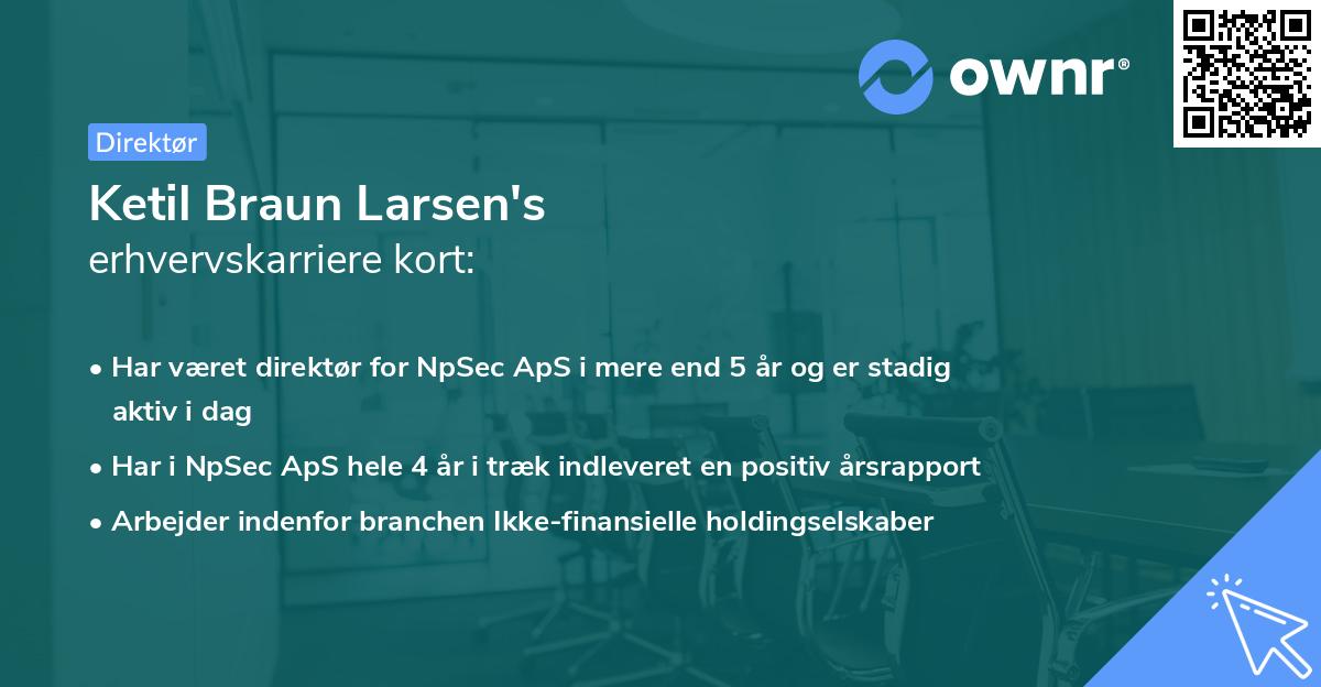 Ketil Braun Larsen's erhvervskarriere kort