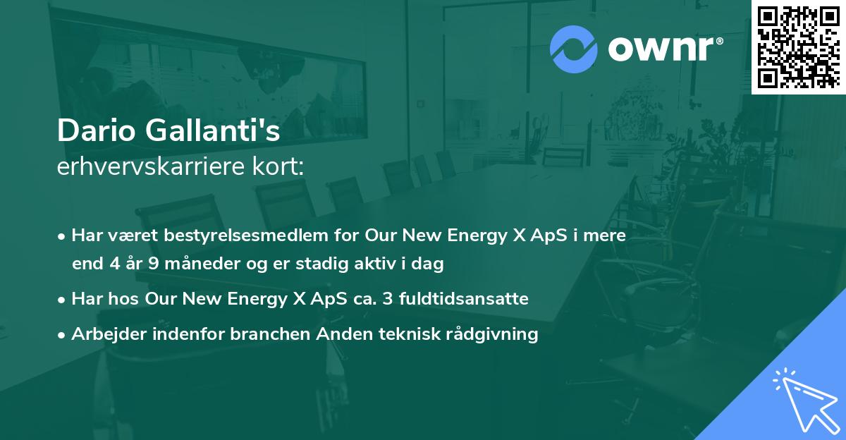 Dario Gallanti's erhvervskarriere kort