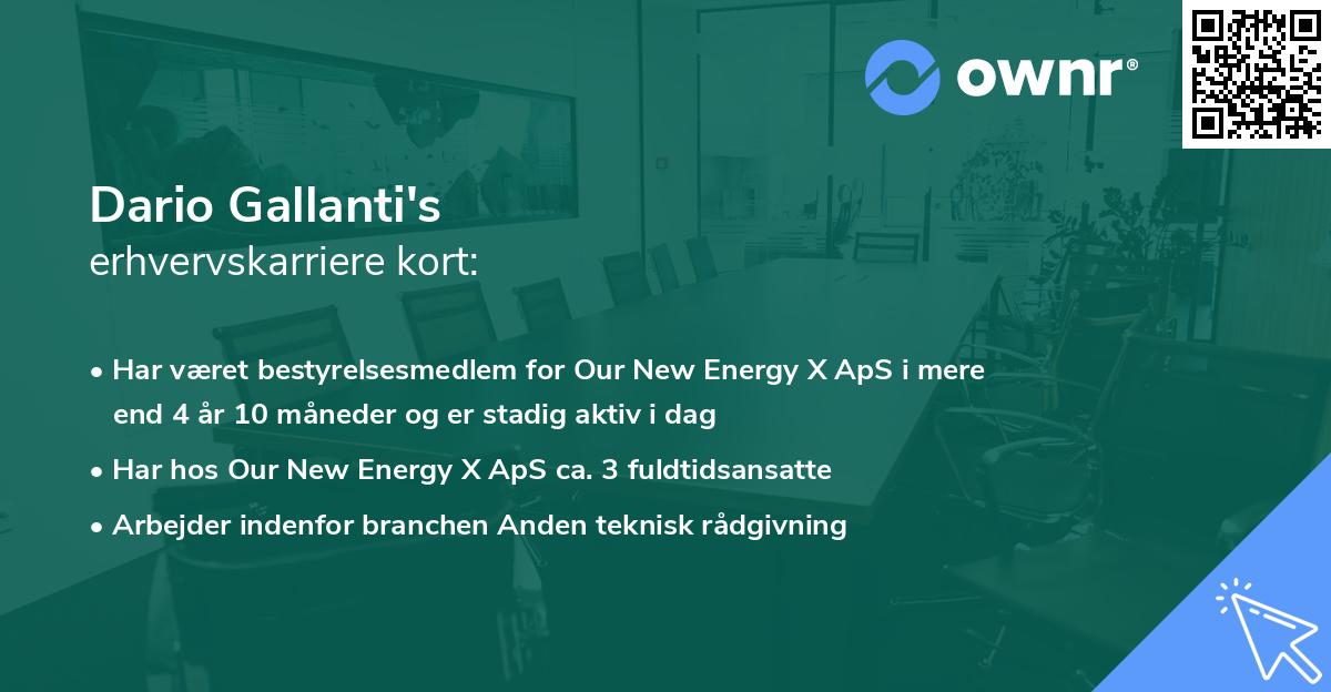 Dario Gallanti's erhvervskarriere kort