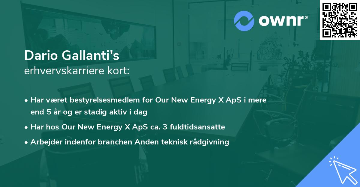 Dario Gallanti's erhvervskarriere kort