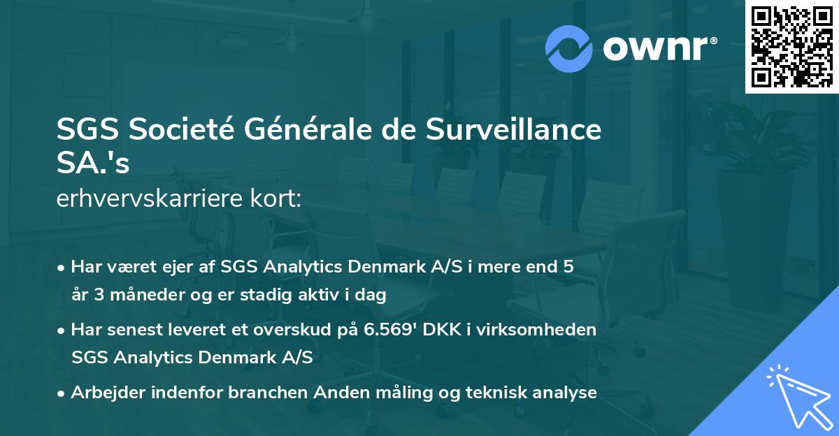 SGS Societé Générale de Surveillance SA.'s erhvervskarriere kort