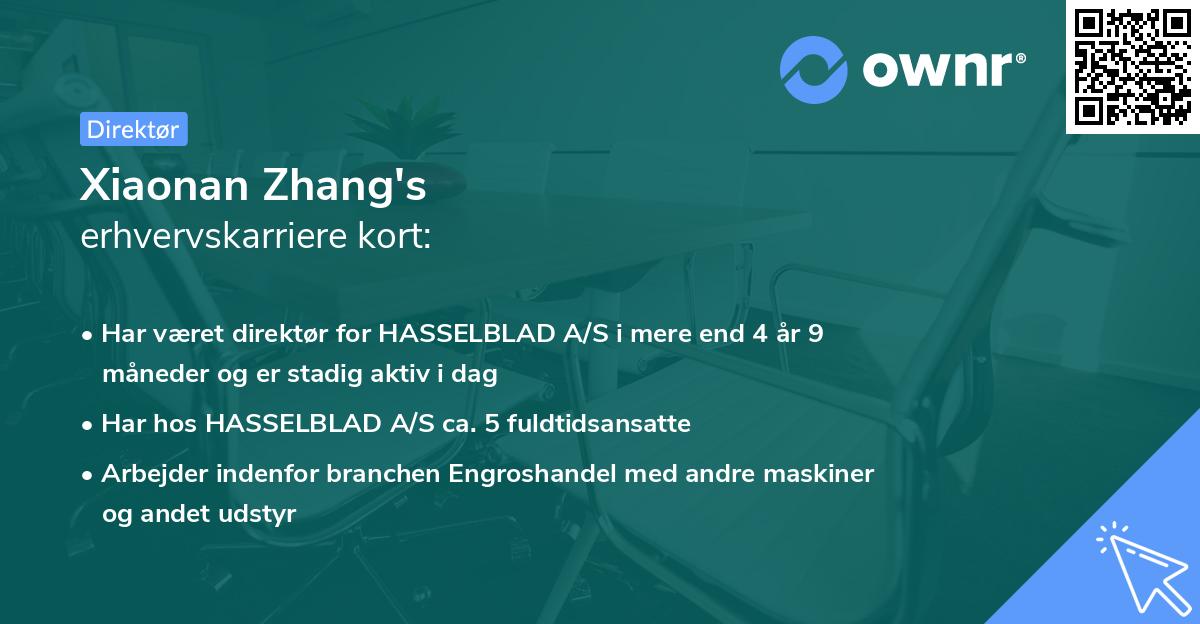 Xiaonan Zhang's erhvervskarriere kort