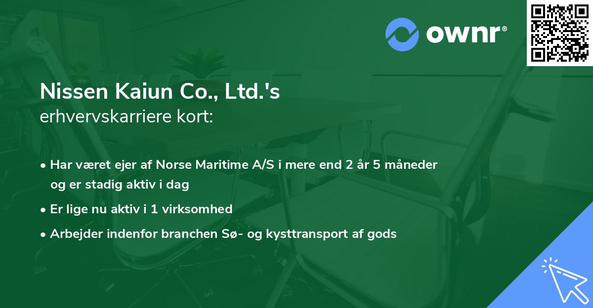 Nissen Kaiun Co., Ltd.'s erhvervskarriere kort