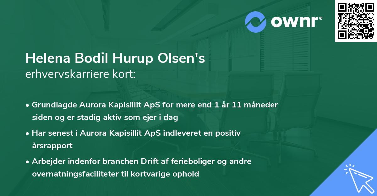 Helena Bodil Hurup Olsen's erhvervskarriere kort