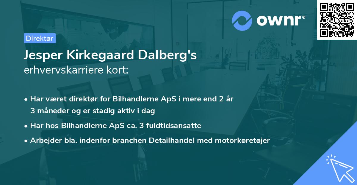 Jesper Kirkegaard Dalberg's erhvervskarriere kort