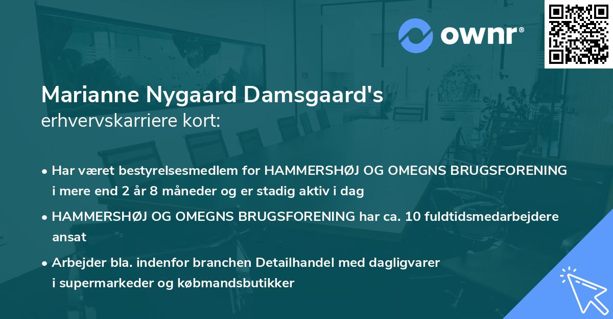 Marianne Nygaard Damsgaard's erhvervskarriere kort