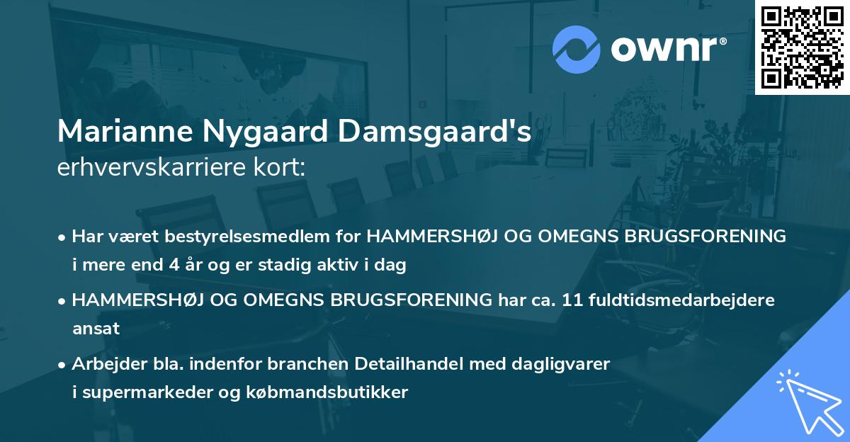 Marianne Nygaard Damsgaard's erhvervskarriere kort