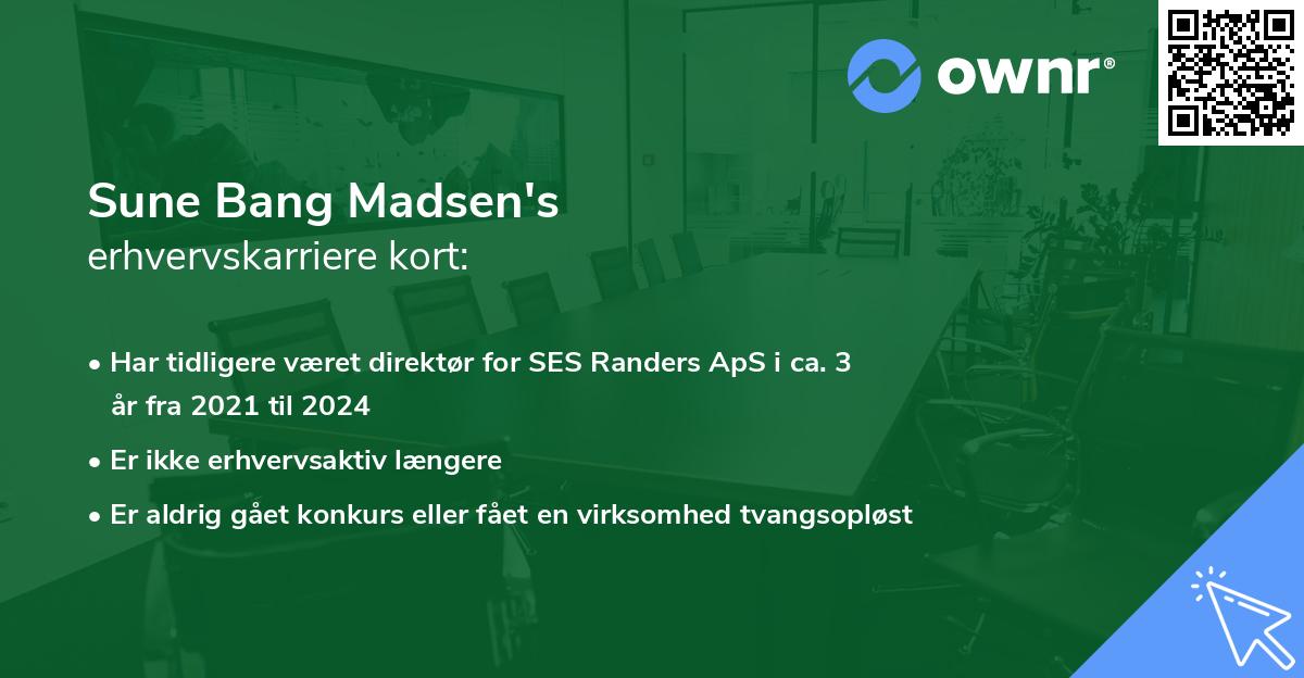 Sune Bang Madsen's erhvervskarriere kort